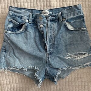 Citizens Of Humanity Light Blue Distressed Jean Shorts